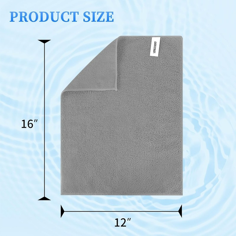 Multi-Functional Lint-Free Microfiber Cleaning Towels - 8 Soft Rags, 12x16 in gallery