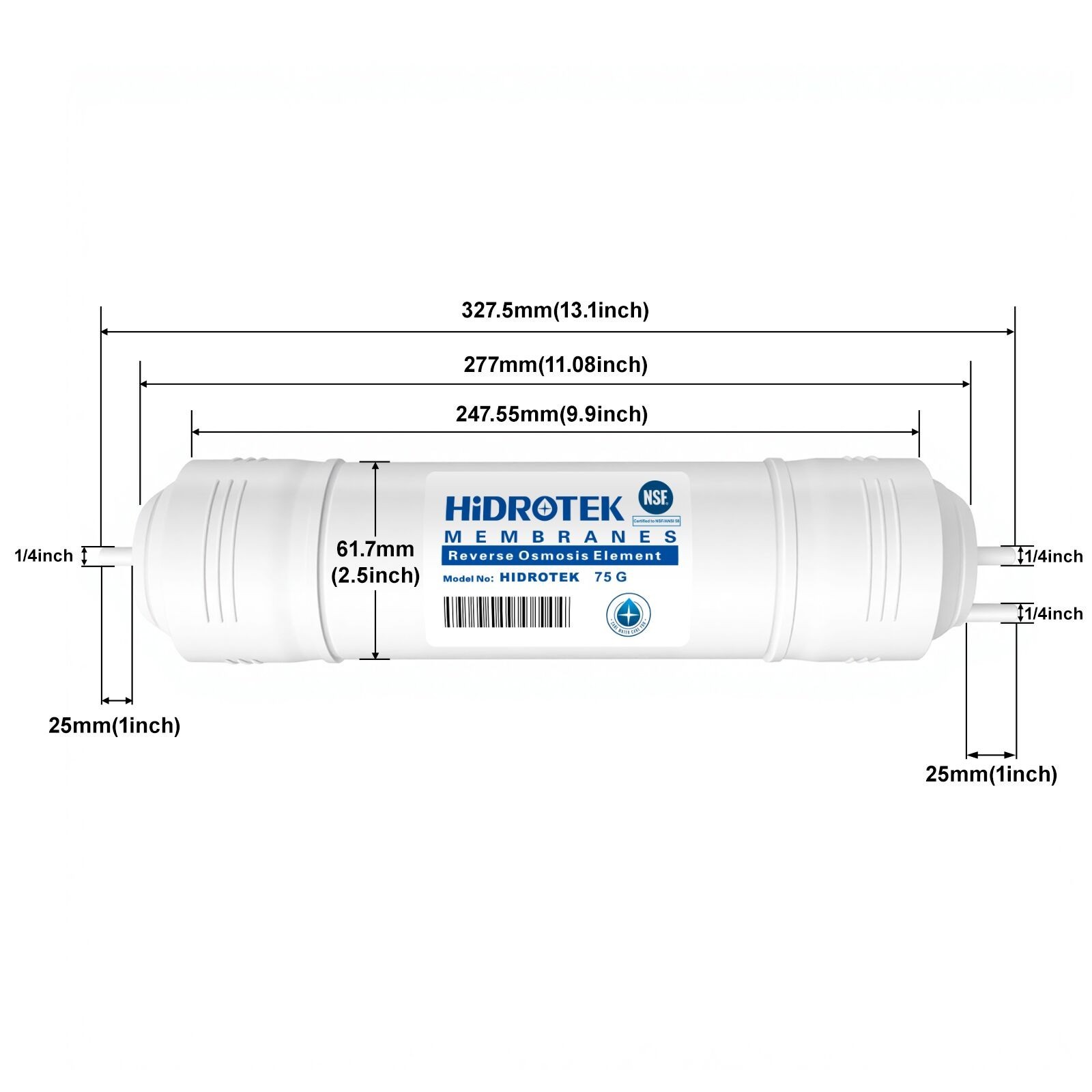 75 GPD Reverse Osmosis RO Membrane with Quick Change Housing for Geekpure RO-TW gallery