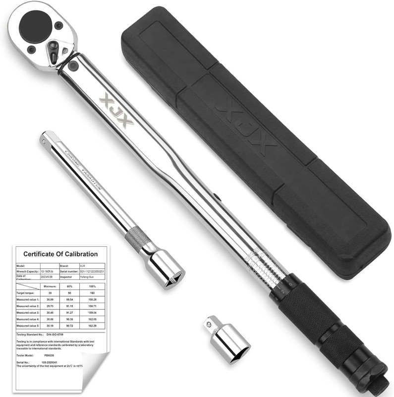 Durable 1/2-Inch Torque Wrench Set with Calibration Certificate and Accessories gallery