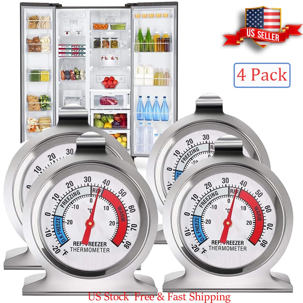 4 Pack Refrigerator Freezer Thermometer Large Dial Analog Thermometer gallery