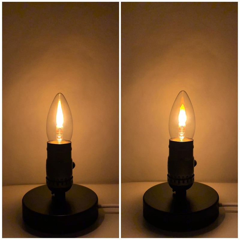 2 PCS B10/B11 LED Flame Effect Bulb E26 Base 1800K Flickering Candle Light gallery