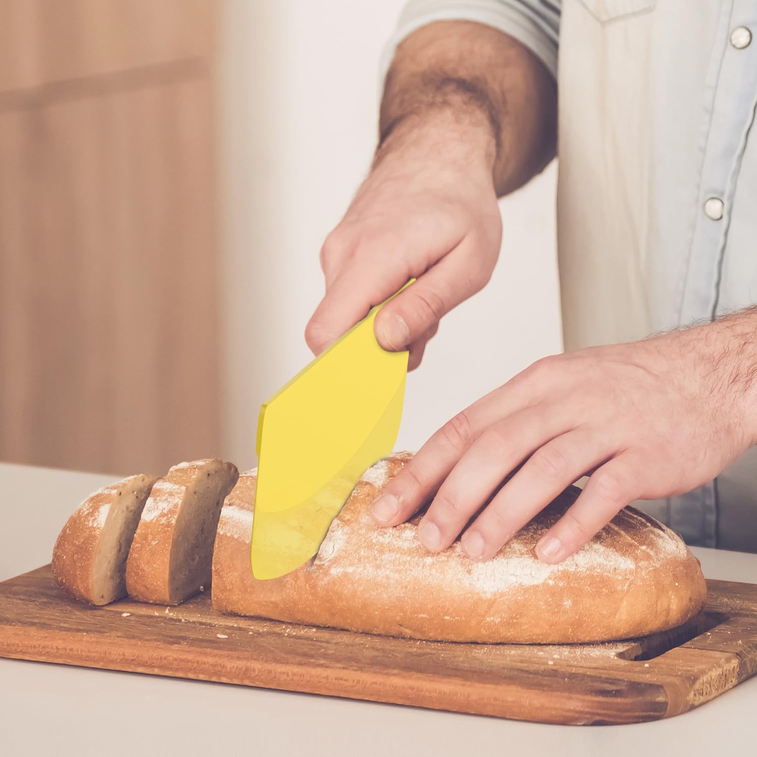 Hard Bench Scraper Dough Scraper for Baking, 4 PCs BPA Free PP Plastic Flexible gallery