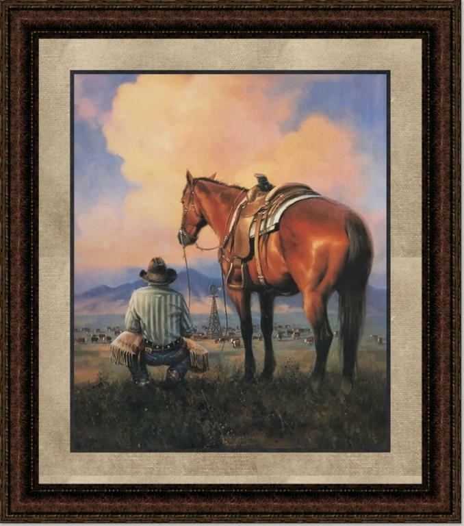 Counting Blessings | Framed Western Art in Double Mat | 25L X 21W" Inches gallery