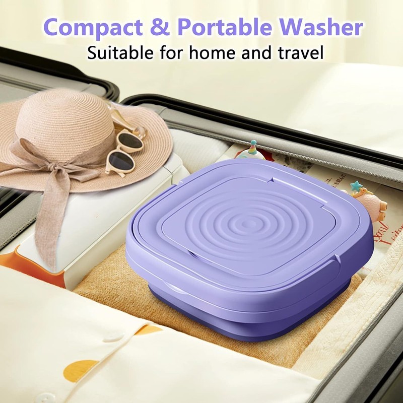 Portable Washing Machine Mini Washer Foldable Washer and Spin Dryer Small Travel gallery