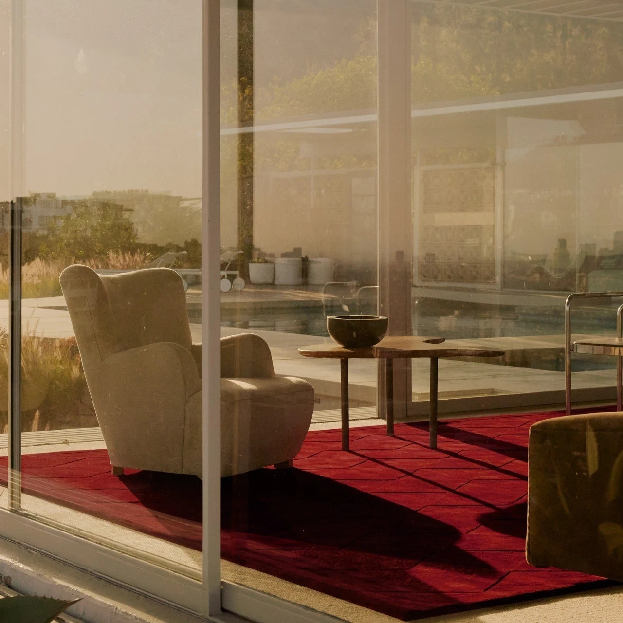 8x12 ft Handmade Hand-Tufted Wool Area Rug Burgundy Modern Living Room Carpet gallery