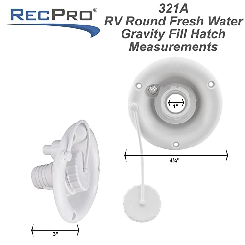 RV Round Fresh Water Gravity Fill Hatch Inlet | RV Water No Quick Fill White gallery