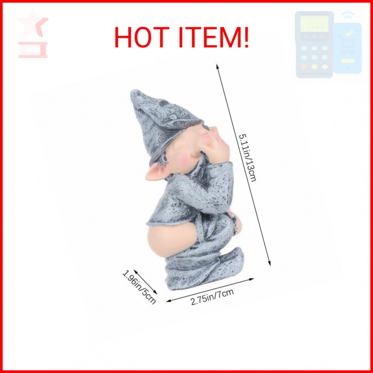 THE PERFECT PART Funny Pooping Mini Statue, Naughty Resin Garden Gnome for Decor gallery
