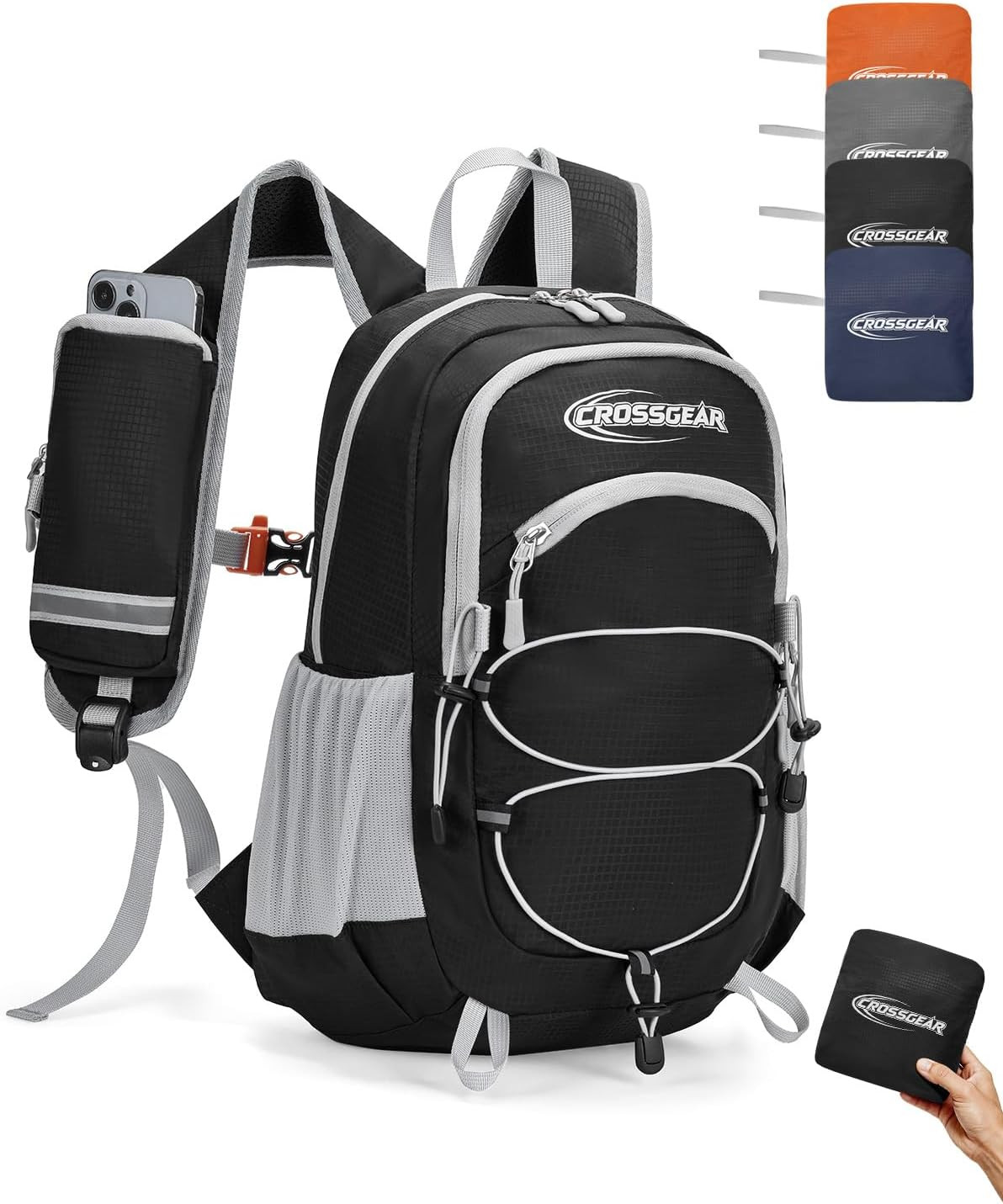 24L Hiking Backpack, Lightweight Foldable Packable Daypack with RFID Pocket, Mul
