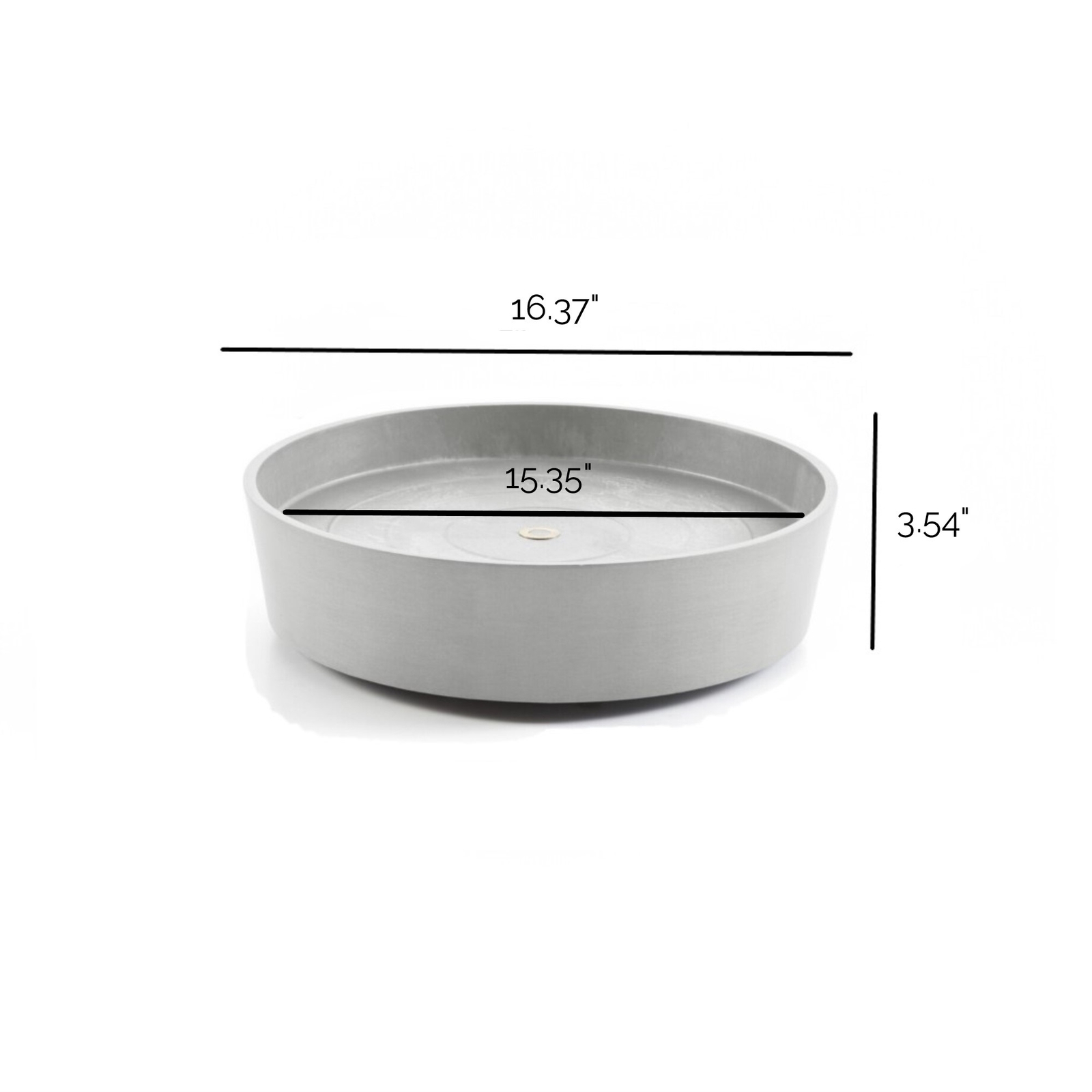 Ecopots Plastic Planter Saucer with Wheels, White Grey, 16" gallery