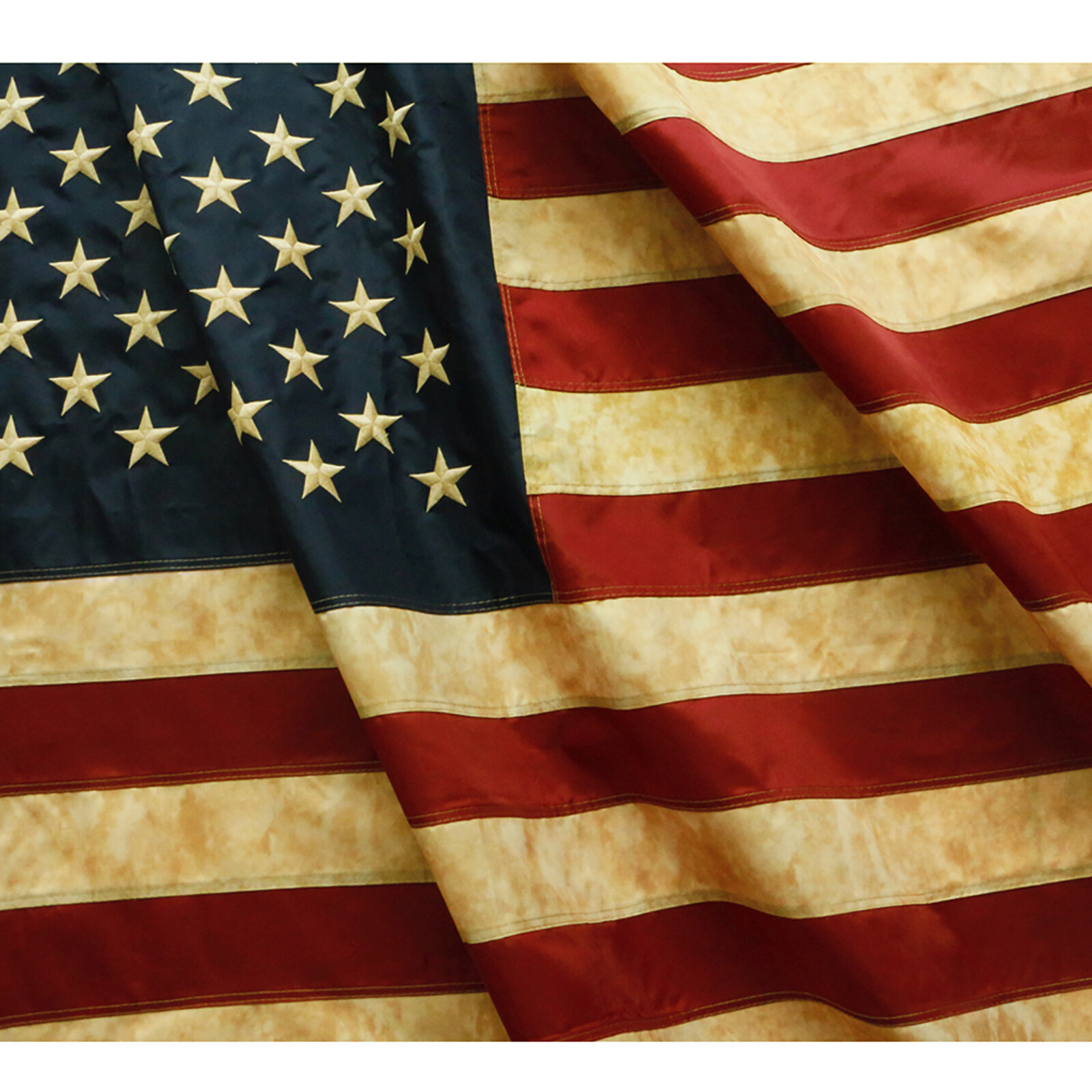 Anley Vintage Style Tea Stained American US Flag 3x5 Nylon Antiqued USA Banner gallery