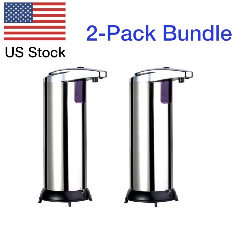 Automatic Soap Dispenser Touchless Handsfree Stainless 2-Pack IR Sensor Bathroom gallery