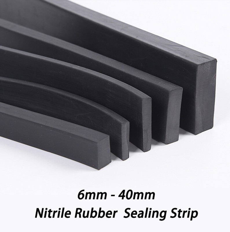 Smooth Solid Nitrile Rubber Strip Square Sheet Oil Resistant 4mm-40mm NBR Black gallery