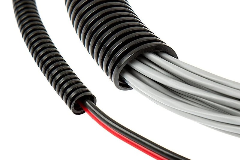 100 Ft 1/8" Split Wire Loom Conduit Polyethylene Tubing Black Color Sleeve Tube gallery