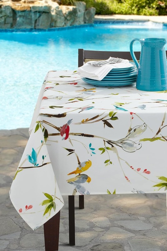 Spillproof Spring/Summer Durable Heavyweight Fabric Indoor Outdoor Tablecloth... gallery