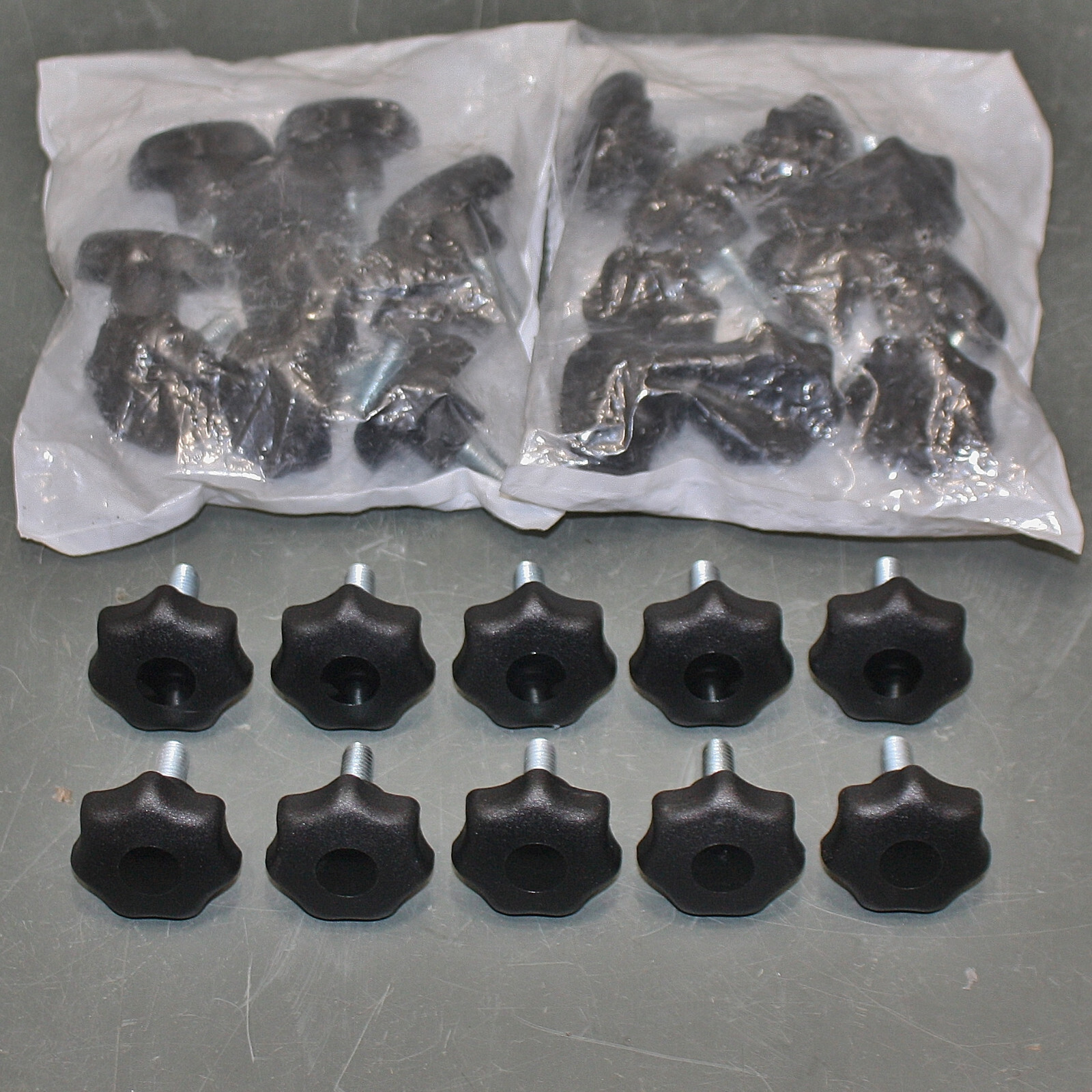 (30) Kipp Star Grip Hand Knobs K0155.4A31X20, 5/16"-18 x 20mm screw, 40mm x 25mm gallery