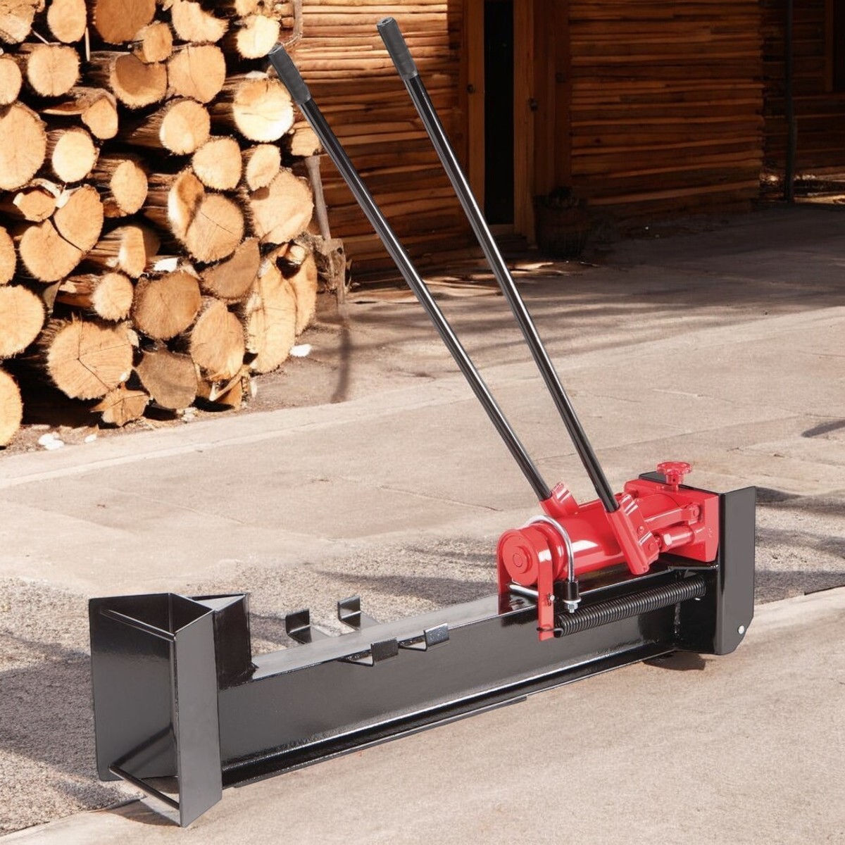 10 Ton Hydraulic Log Splitter Manual Horizontal Firewood Log Splitter Machine gallery
