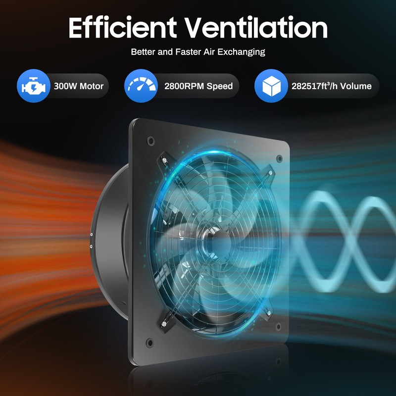 16 Inch Industrial Ventilation Extractor Axial Exhaust Air Blower Fan Commercial gallery