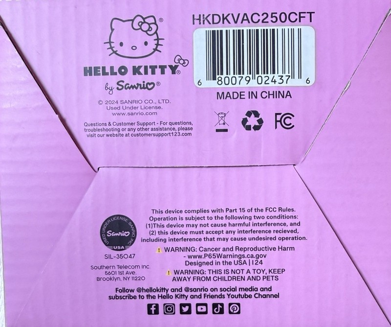 Hello Kitty Bagless Compact Handheld Desktop Vacuum Pink/White Nozzle Brush gallery