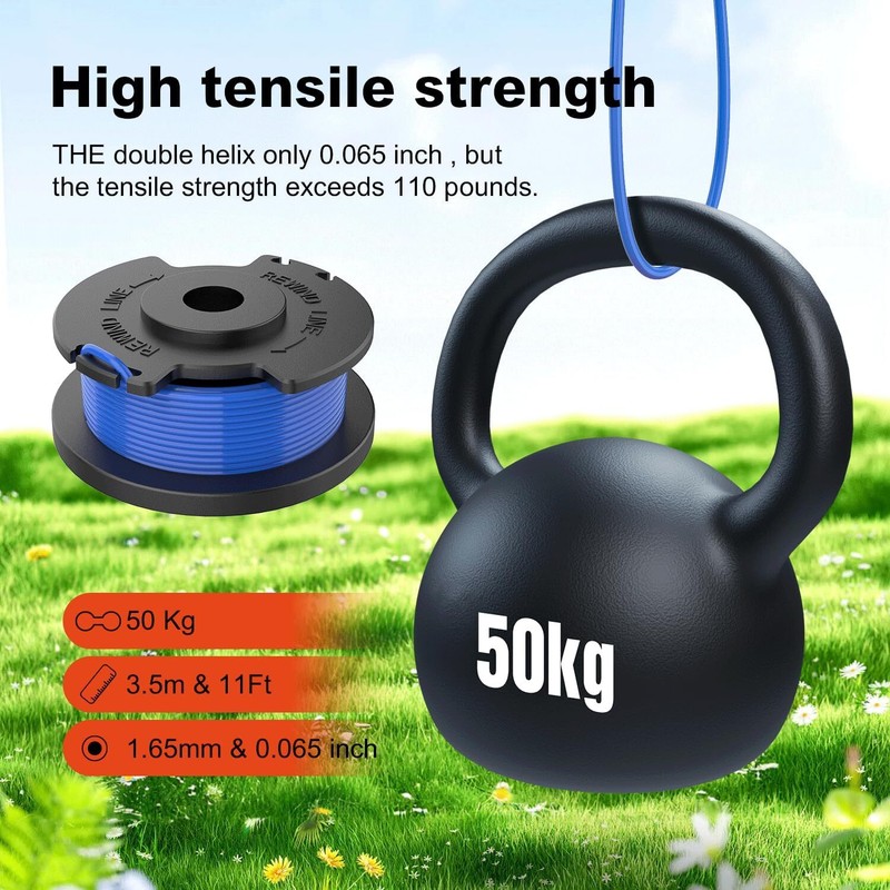 6-Pack For Hart Line Spools With 1* Cap 0.065" Auto Feed String Trimmer 20V 40V gallery