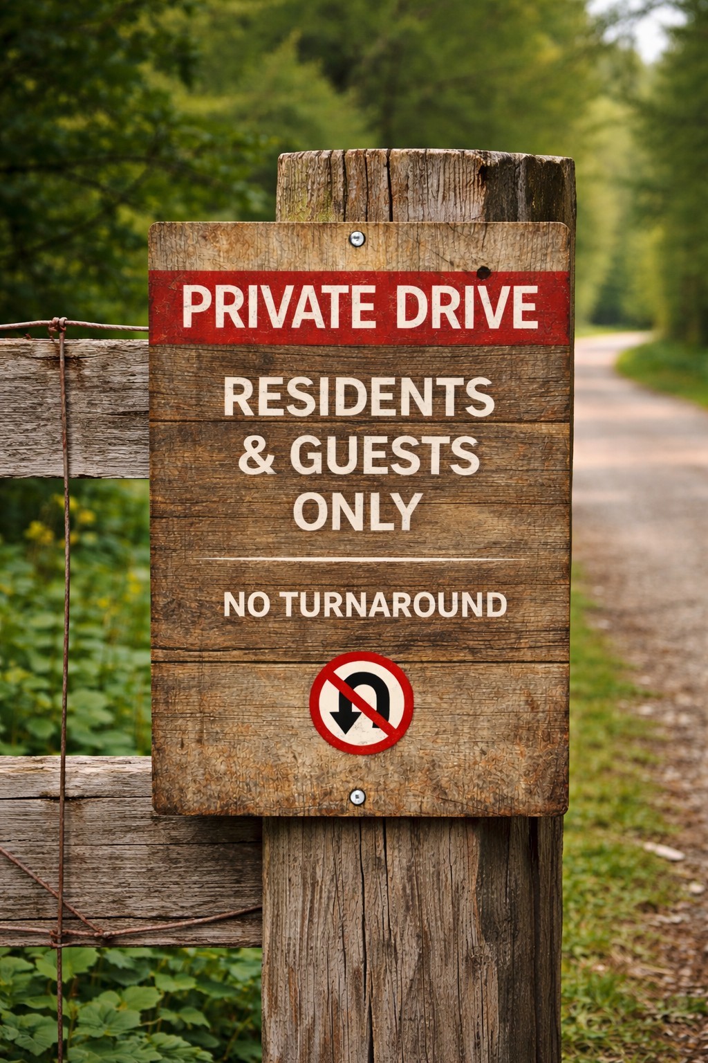 Rustic Private Drive Sign – Residents Guests Only No Turnaround 8x12 Aluminum gallery
