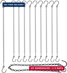 Chain for Hanging Plants, Adjustable Hanging Chain with Hooks, 21 Inch, Black –