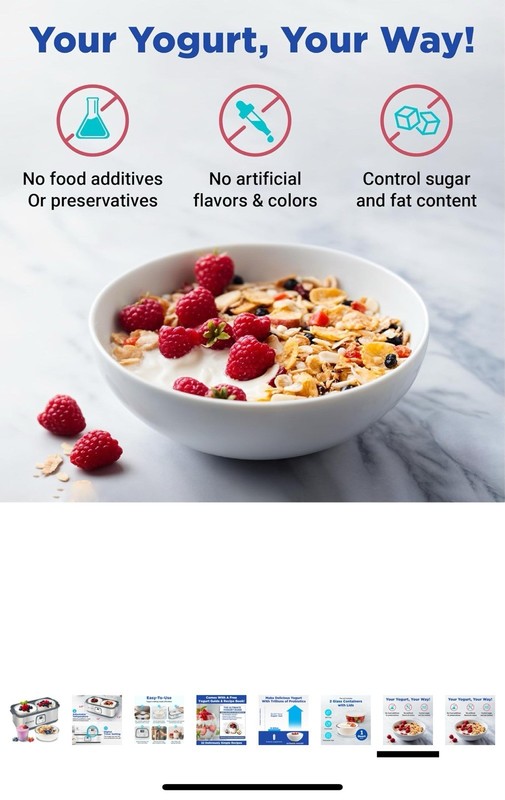 Ultimate Probiotic Yogurt Maker with Adjustable Temperature & Time (2 bowls) gallery