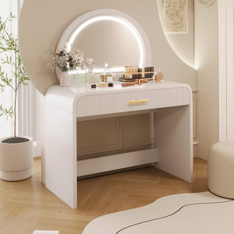 Makeup Vanity with Mirror Touchscreen-Controlled Lighted Mirror With Drawers gallery