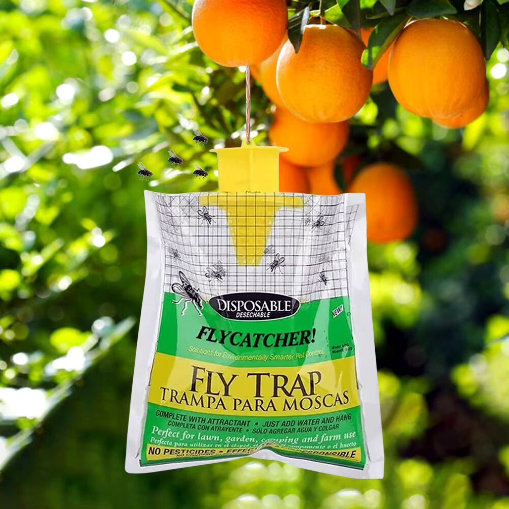 10 Pack Outdoor Fly Traps, Disposable Non Toxic Hanging Catcher Killer Large Bag gallery