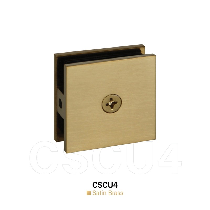 CEL 2" x 2" inch Solid Brass Glass to Glass Square Shower Door Clamp gallery