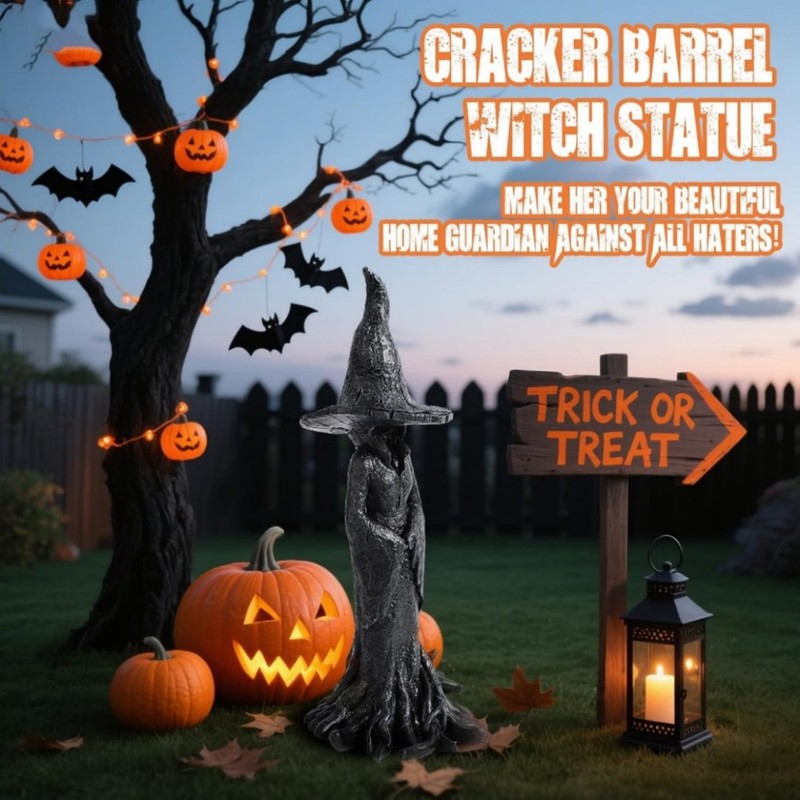 1 Pack Cracker Barrel Tree Witch Statue 2025 30 cm Halloween Decor - New in Box gallery