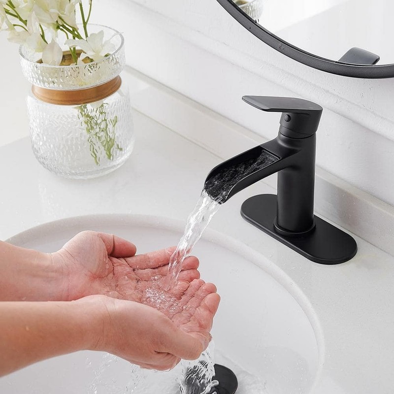 BWE Waterfall Single Handle Single Hole Modern Bathroom Faucet Bathroom gallery