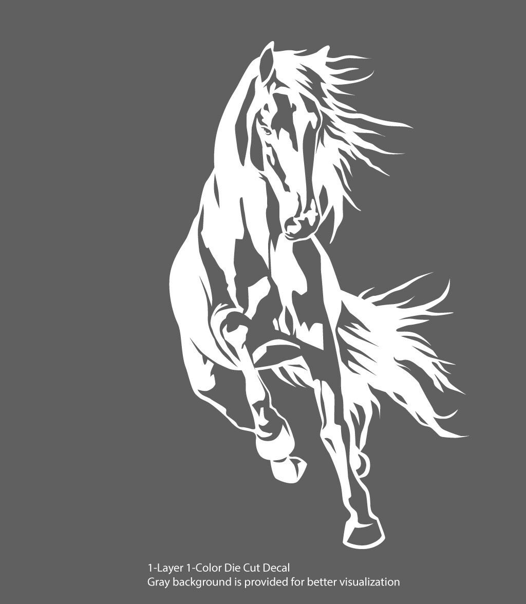 Horse Stallion Galloping #5, 4-21" Outdoor Die Cut Vinyl Decal Sticker gallery