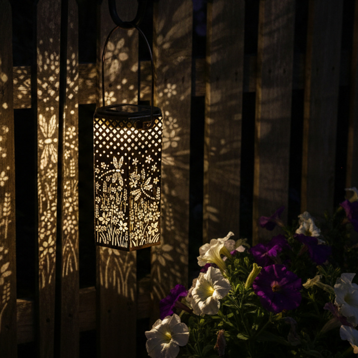 Solar Lantern Hanging LED Lights Dragonfly Outdoor Garden Lamp Waterproof Decor gallery