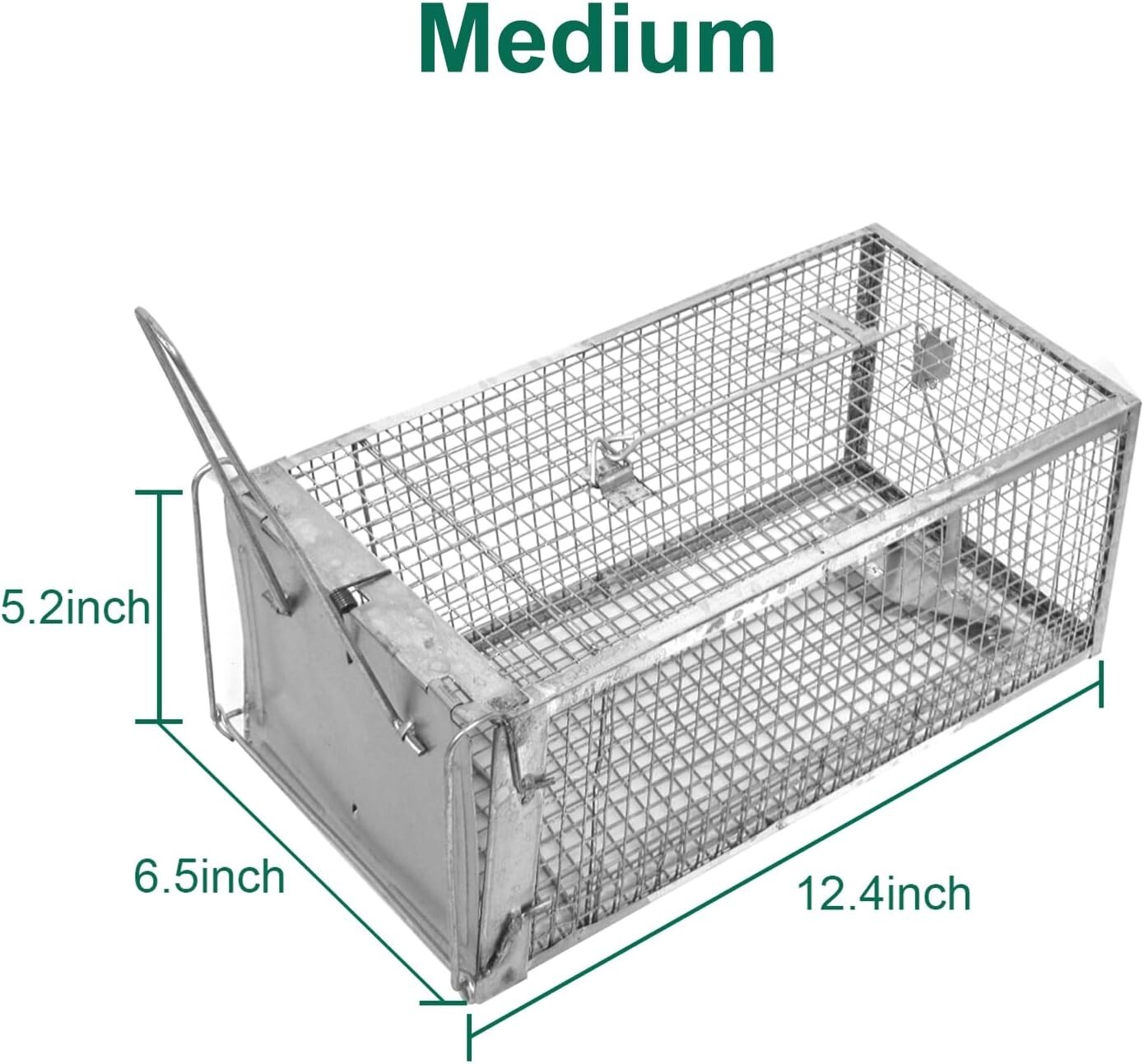 2 PACK Medium Humane Rat Cage Trap Easy Catch and Release Live Animal Trap Metal gallery