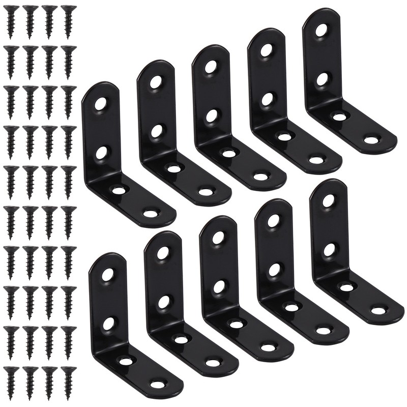 10Pc L Bracket Corner Brace Stainless Steel Corner Bracket 90 Degree for Shelves gallery