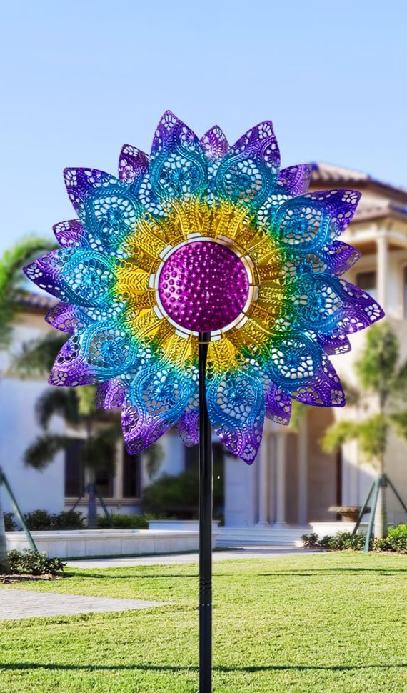 Large Wind Spinner Sculpture Windmill Kinetic Yard Art Patio Lawn Garden Decor