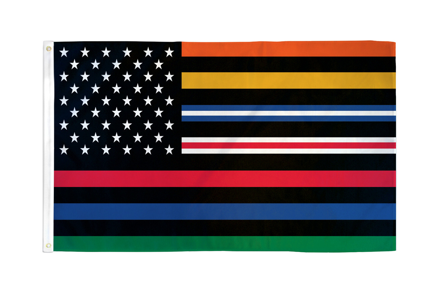 Multi Line Flag 3x5ft Thin Line House Flag Police Fire EMS Nurses gallery