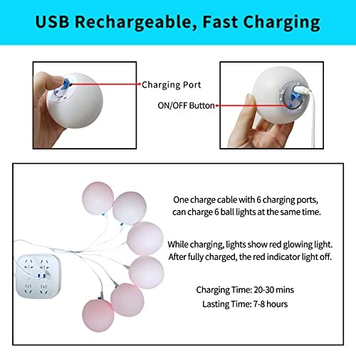 Borelor Floating Pool Lights,3-Inch USB Rechargeable & 3 inches (Pack of 6) gallery