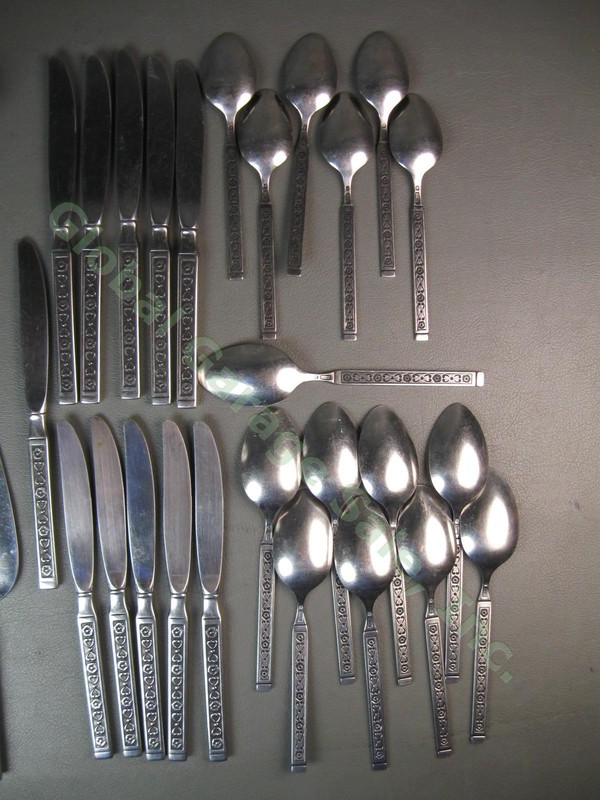 39pc Gorham Hacienda Stainless Mid Century Flatware Set Fork Spoon Knife Serving gallery
