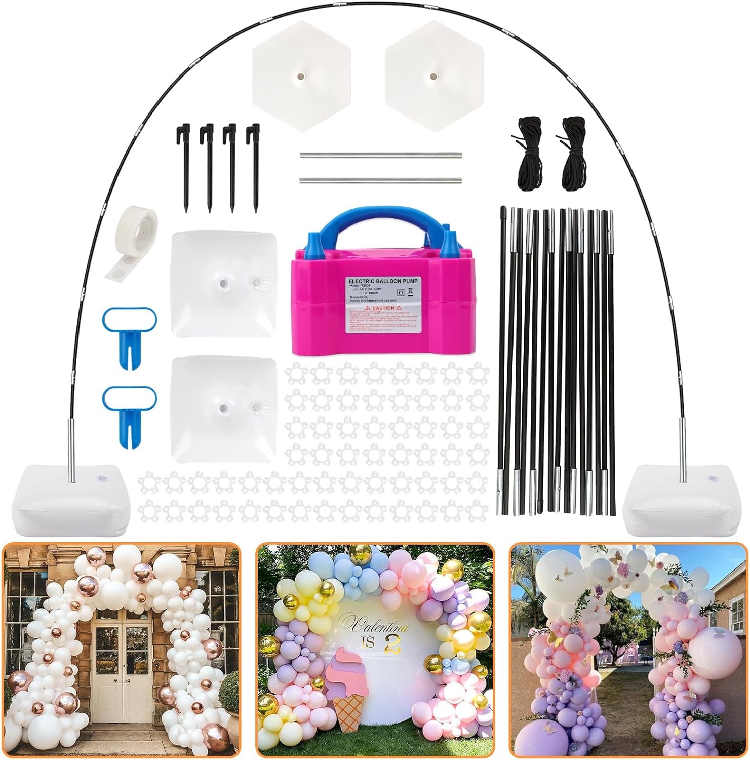 Balloon Arch Kit with Electric Pump 10Ft Adjustable Stand for Party Decorations gallery
