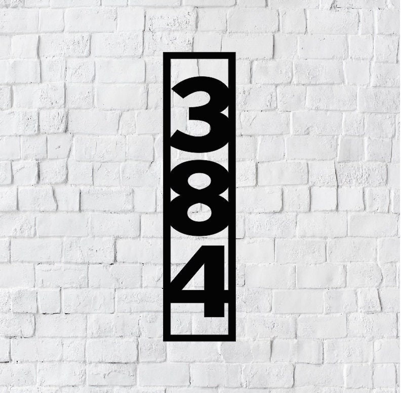 Personalized Vertical LED Address Sign Modern House Number Plaque Outdoor Decor gallery