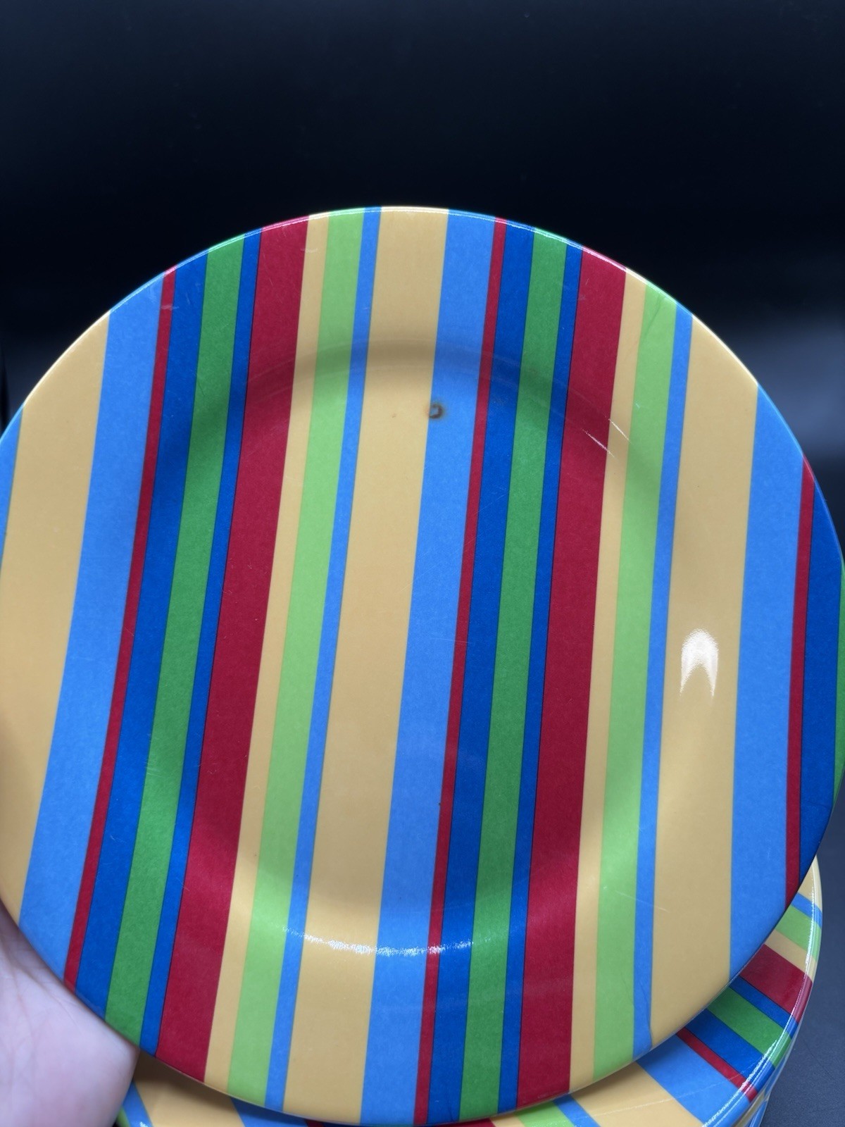 Studio Nova (Mikasa) Primary Color Stripes Melamine 9” Plates Set Of 10 gallery