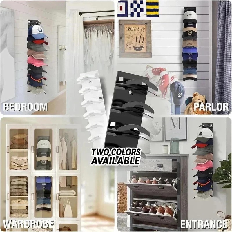 2 Pack Hat Organizer for Baseball Caps, Hat Rack for Wall with Strong Adhesive gallery