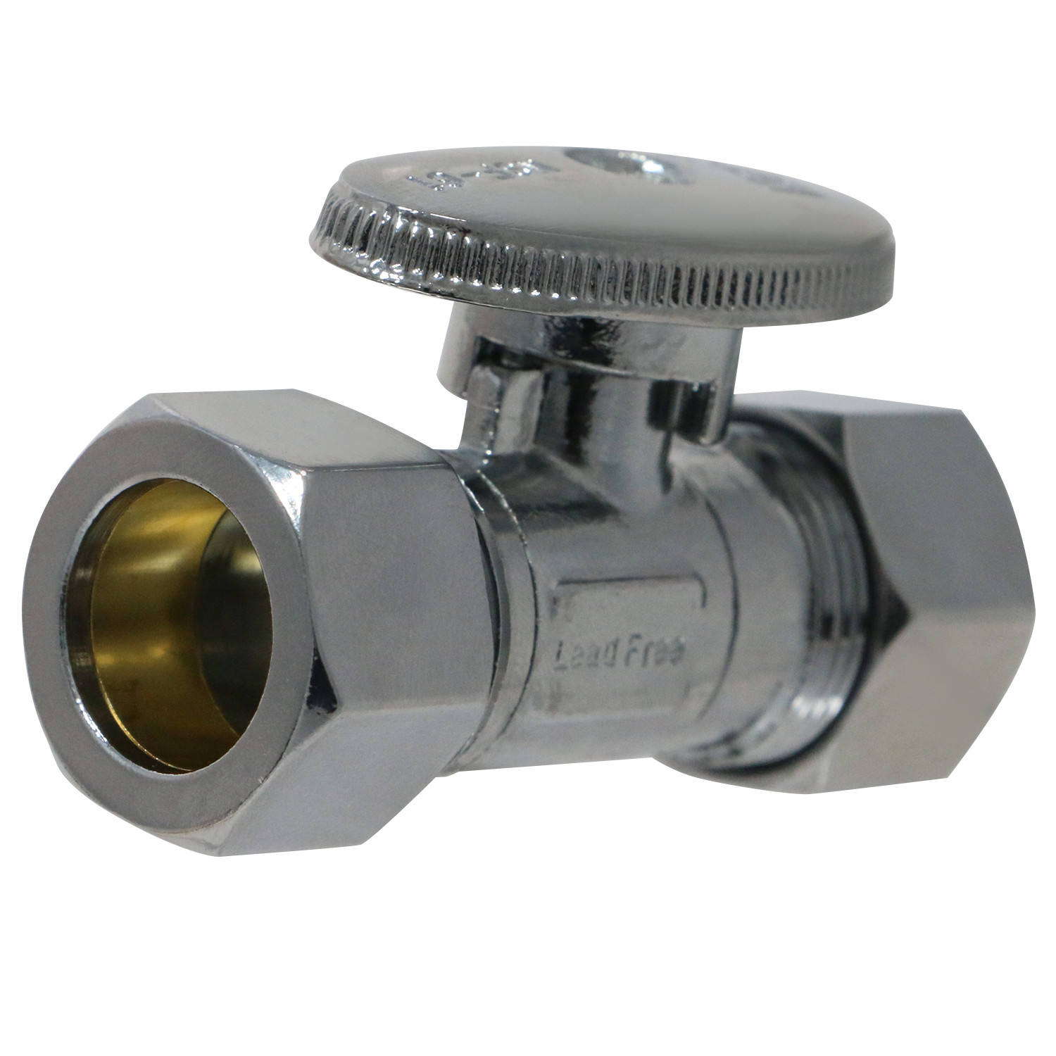 10) 5/8" OD X 5/8" OD COMPRESSION STRAIGHT BALL VALVE, 1/4 TURN, LEAD FREE BRASS gallery