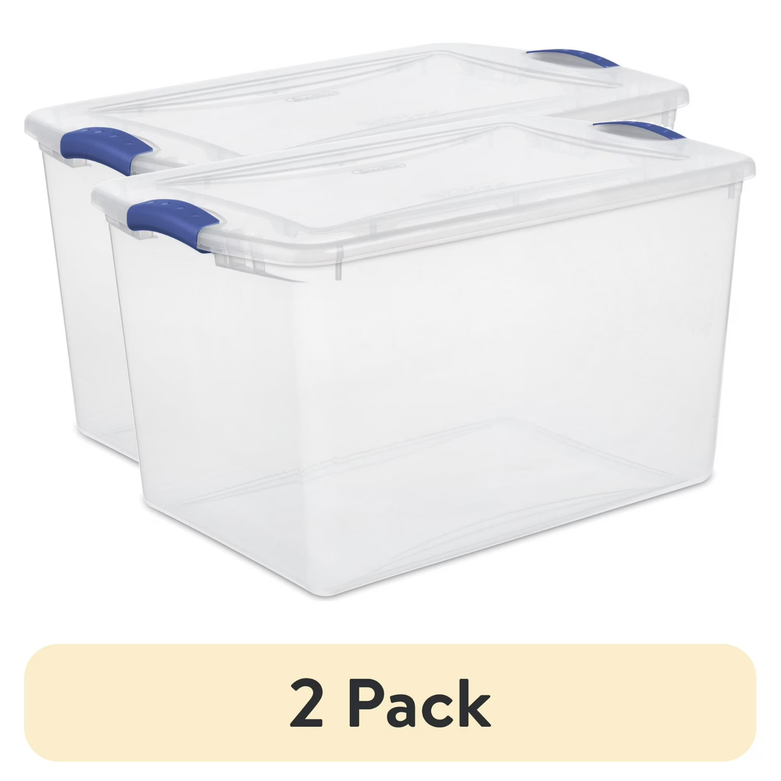(Pack of 2) Stackable Plastic Tote Box Storage Containers Bin 66 Quart, Storage gallery