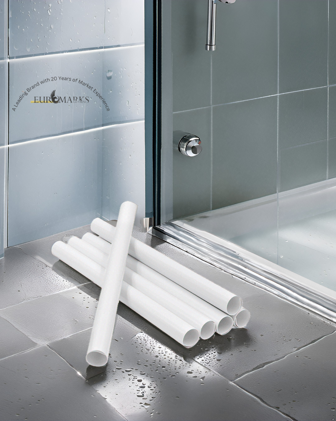 16 White Radiator Pipe Cover Sleeves Shrouds Snap Around Radiator Pipe Covers UK gallery