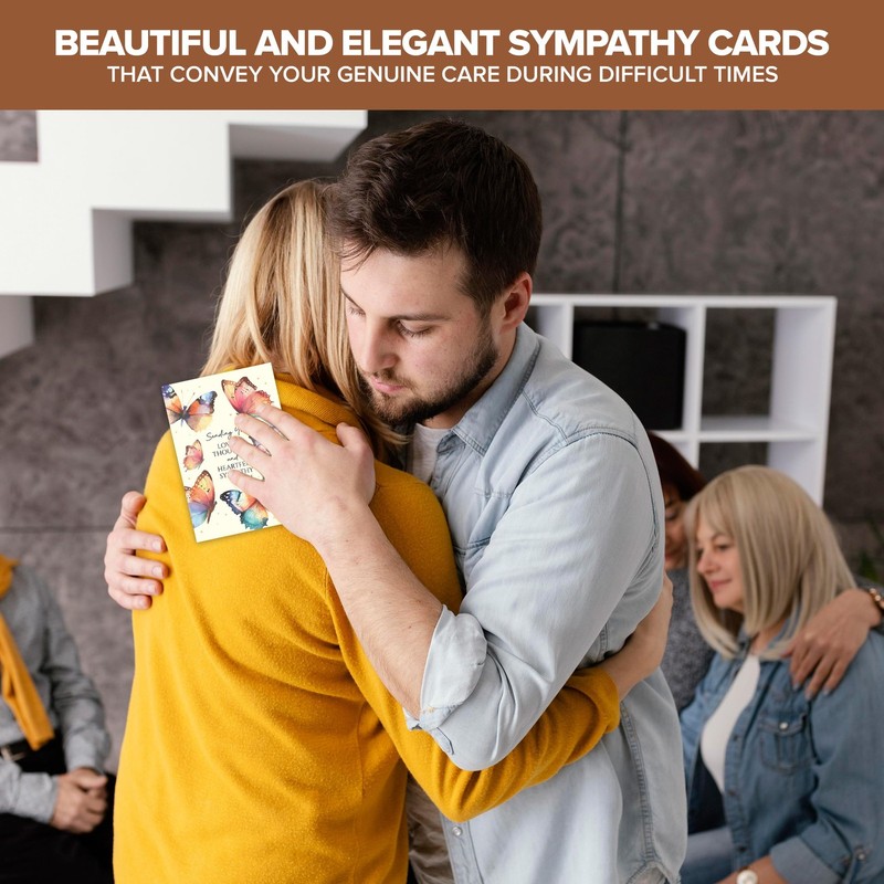 Decorably 20 Pack Foiled and Glittery 5x7in Textured Box of Sympathy Cards wi... gallery