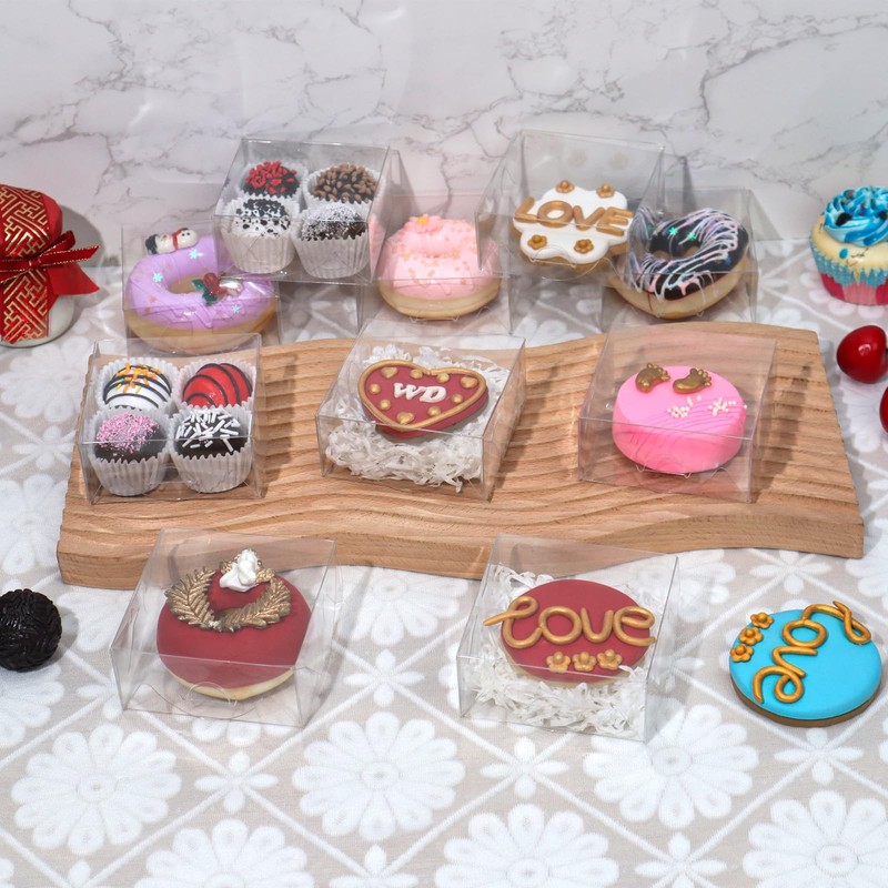25 PCS Clear Chocolate Truffle Boxes, 3x3x1 inches, Holds 4, Bakery, Gift gallery