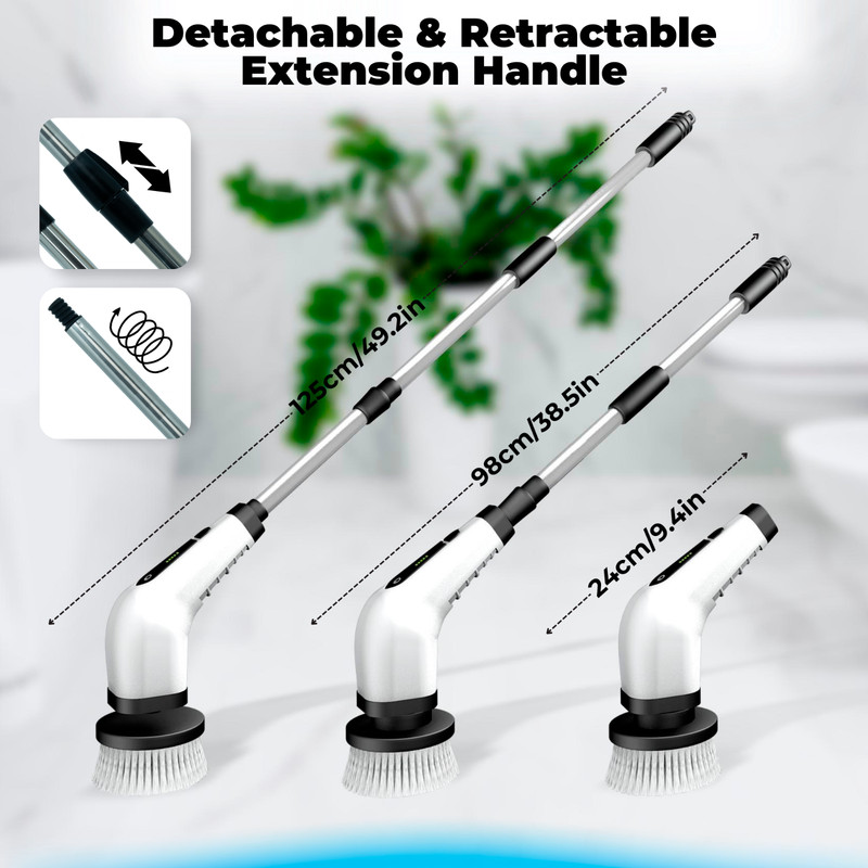 7 Heads Electric Spin Scrubber Cordless Bathtub Power Scrubber Rechargeable US gallery