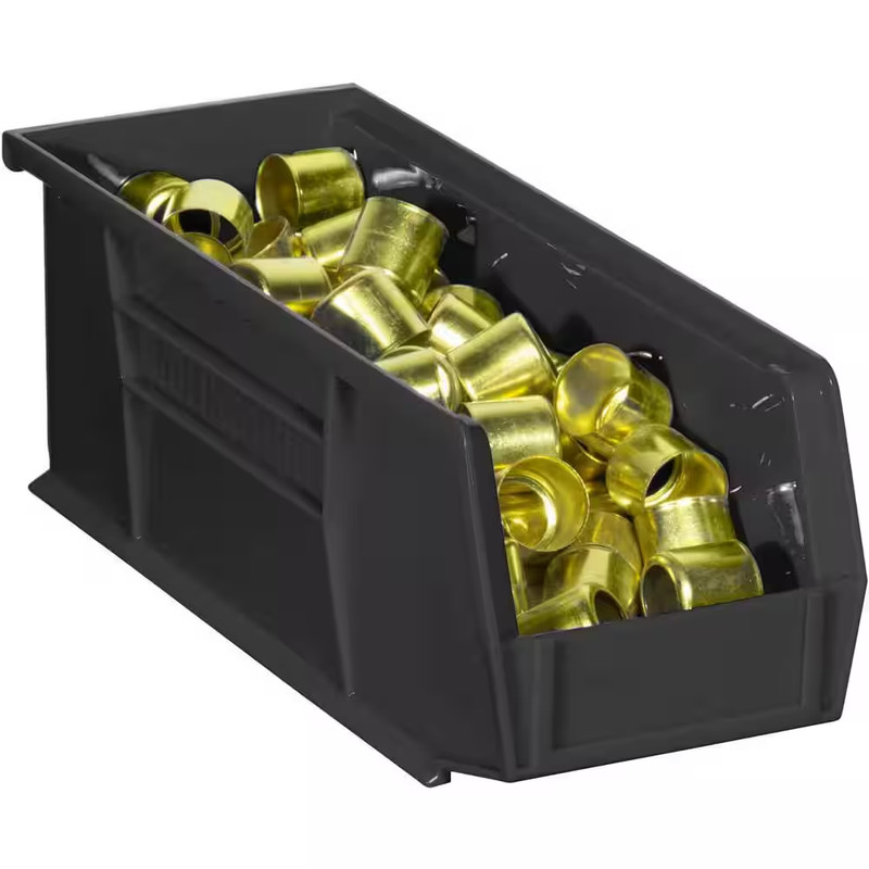 30224 Plastic Stackable Storage Bins, 11 In. X 4 In. X 4 In. Black, 12-Pack gallery